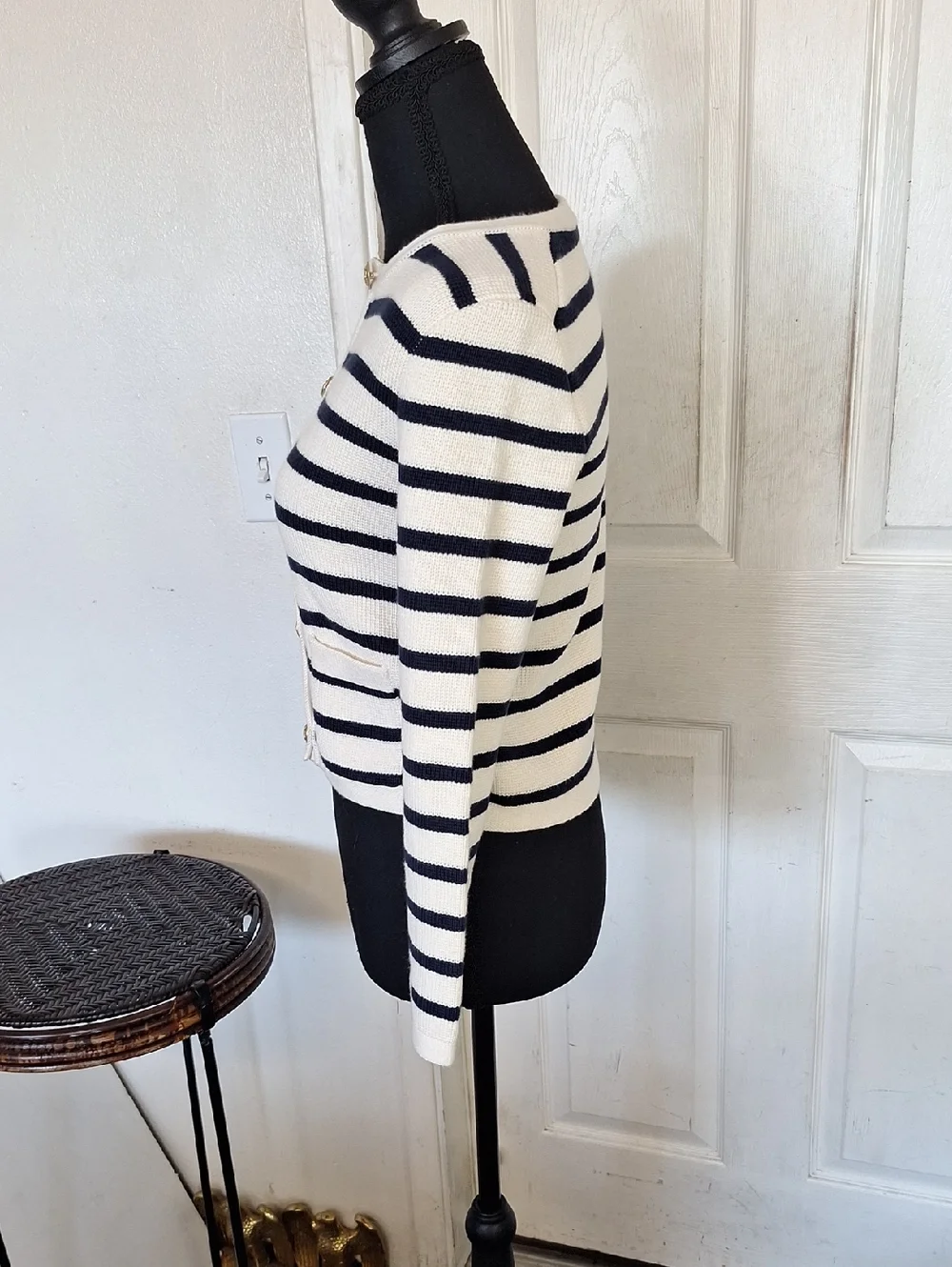 JCrew Women XS J.Crew Emilie sweater lady jacket in stripe